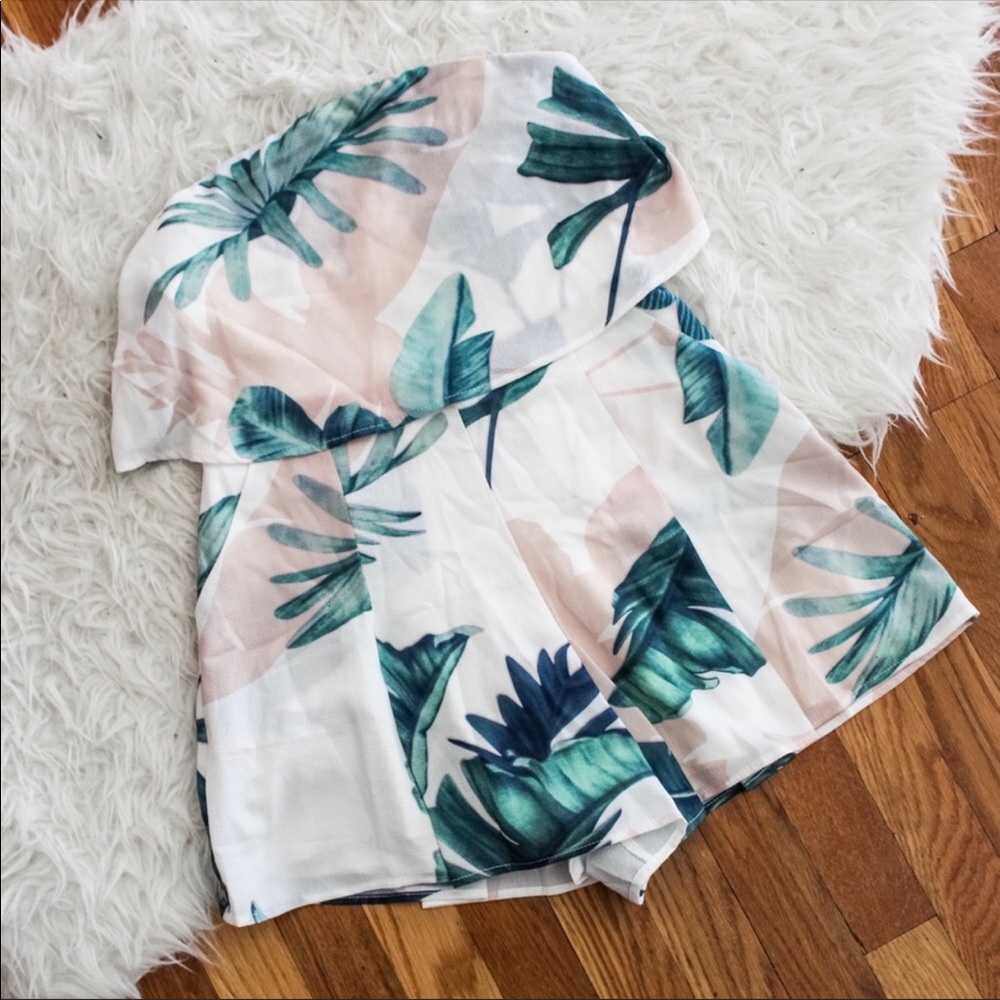 Tropical print romper